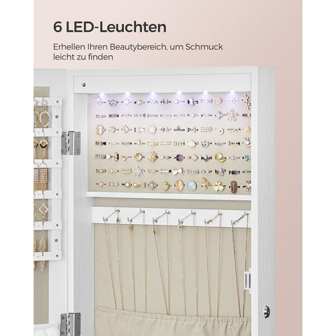 Rootz Wall-Mounted Jewelry Cabinet - Hanging Organizer - Storage Armoire - Space-Saving Solution - 50cm x 35cm x 120cm