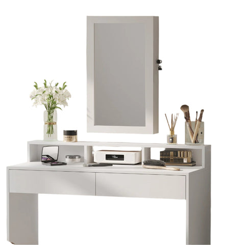 Rootz Jewelry Cabinet - Mirror Cabinet - Wall Cabinet - Space-Saving Organizer - 10x37x67cm