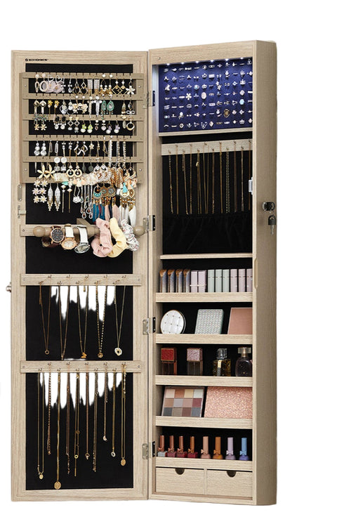 Rootz Jewelry Cabinet - Jewelry Organizer - Accessories Storage - Space Saving - 37 x 10 x 120 cm
