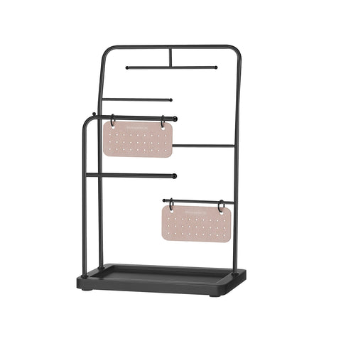 Rootz Jewelry Stand - Earring Holder - Bracelet Display - Steel & Velvet - 13cm x 21.5cm x 33.7cm - Organizer Kit