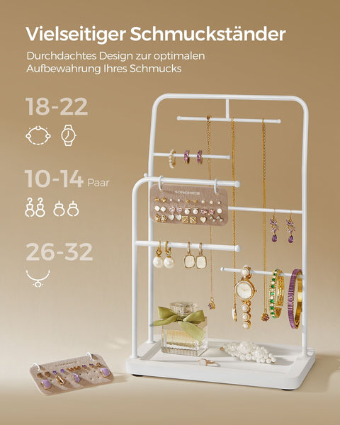 Rootz Jewelry Stand - Earring Holder - Necklace Organizer - Steel and MDF - 13cm x 21.5cm x 33.7cm