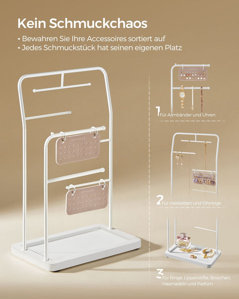 Rootz Jewelry Stand - Earring Holder - Necklace Organizer - Steel and MDF - 13cm x 21.5cm x 33.7cm