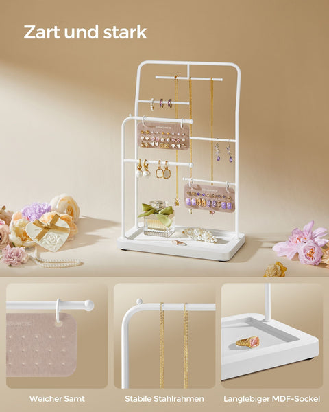 Rootz Jewelry Stand - Earring Holder - Necklace Organizer - Steel and MDF - 13cm x 21.5cm x 33.7cm