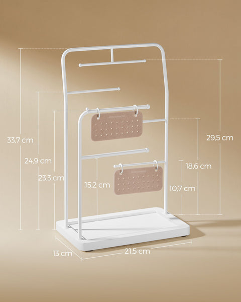 Rootz Jewelry Stand - Earring Holder - Necklace Organizer - Steel and MDF - 13cm x 21.5cm x 33.7cm