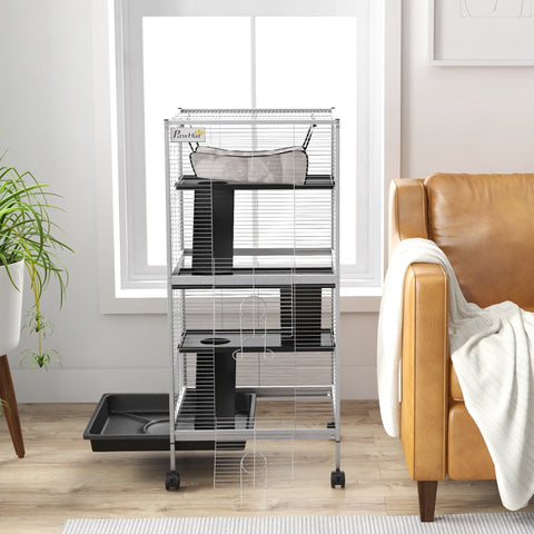 Rootz Small Animal Cage - Portable Pet Habitat - Mobile Critter Enclosure - Easy Clean - 52cm x 52cm x 113.5cm