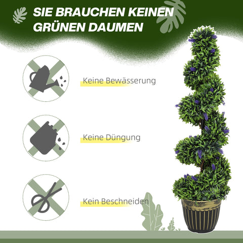 Rootz 2-Part Art Plant Set - Artificial Plants - Faux Greenery - No Maintenance, Cement Base - 115cm x Ø28cm x 21.5cm