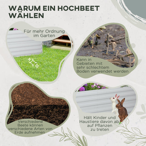 Rootz Plant Pot Raised Flower Bed - Handy Garden Planter - Steel - Long-lasting - 180cm x 90cm x 59cm - Indoor/Outdoor Use