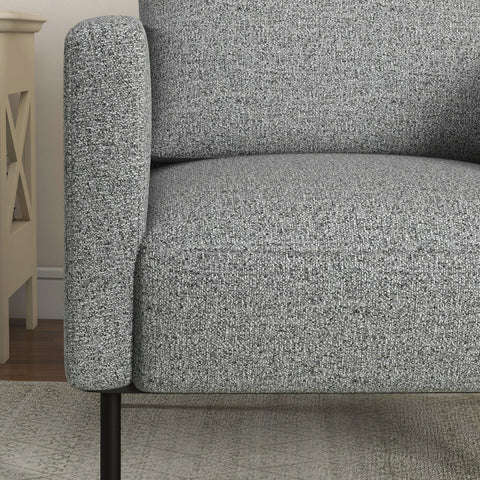Rootz Lounge Armchair - 1-Seater - Fabric Chair - Linen Look - Maximum Comfort - 79 x 76 x 65 cm - Grey and Black