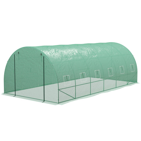 Rootz Garden Film Tunnel Greenhouse - Outdoor Greenhouse - Cultivation Shelter - 18m² & Irrigation System - 600cm x 300cm x 195cm
