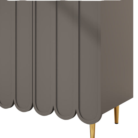 Rootz Modern Sideboard - Grey Storage Cabinet - Open Storage Shelf - Elegant Design - 120 x 40 x 150.8 cm