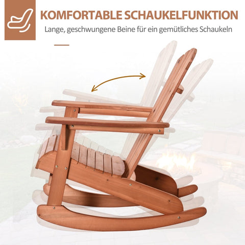 Rootz Adirondack Garden Rocking Chair - Outdoor Rocker - Patio Rocking Chair - Ultimate Comfort - Weather-Resistant - Easy Maintenance - 77cm x 94cm x 97cm - Fir Wood