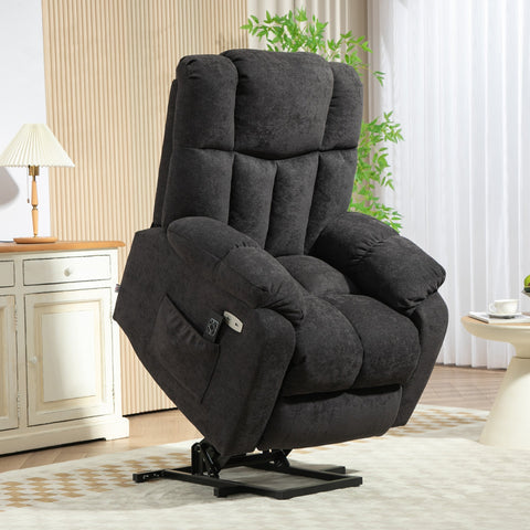 Rootz 2-in-1 Recliner Chair - TV Armchair - Cinema Seat - USB Ports, Pocket Springs - 92cm x 95cm x 107cm (Upright) - Black