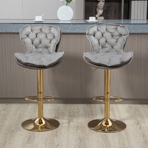 Rootz Swivel Bar Stools - Adjustable Stools - Rotating Bar Chairs - Ergonomic Comfort - 55 x 46 x 92-112 cm