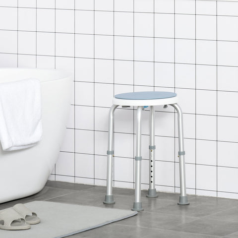 Rootz Shower Stool - Shower Seat - Bath Stool - Non-slip - Height Adjustable - Ø 33cm x 35.5-48.5cm