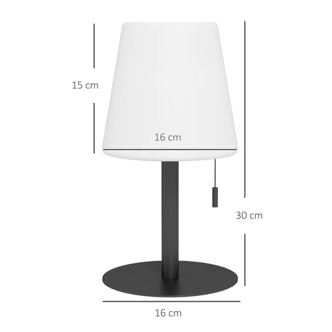 Rootz Desk Lamp - Bedside Lamp - Table Lamp - LED Lights - 2 Brightness Levels - Charging Cable - PE-Aluminum - Black - White - 16 x 16 x 30 cm