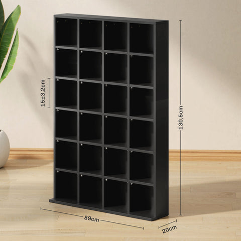 Rootz Multimedia Storage Shelf - Bookshelf - CD/DVD Organizer - Adjustable Shelves - Space Saver - 89 x 130.5 cm - Black