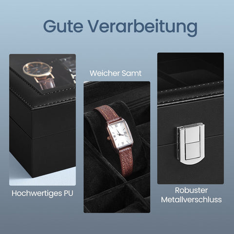 Rootz Watch Box - Watch Organizer - Jewelry Holder - Soft Watch Pillows - 20.2cm x 25.5cm x 7.8cm