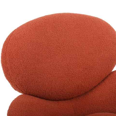 Rootz Teddy Velvet Dressing Chair - Comfy Seating - Modern Armchair - High-Density Foam - 74.1cm x 77.9cm x 81cm - Easy Assembly Orange