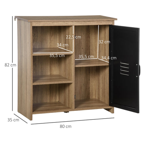 Rootz Industrial Buffet - Standing Storage Furniture - Cabinet - 3 Compartments - Extra Storage Space - 80cm x 35cm x 82cm