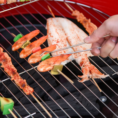 Rootz Houtskoolgrill - Ronde Grill - Staande Grill op Wielen - Verstelbaar Grillrooster - Stevige Metalen Constructie - Mobiel Ontwerp - L51 x B70 x H75,5 cm