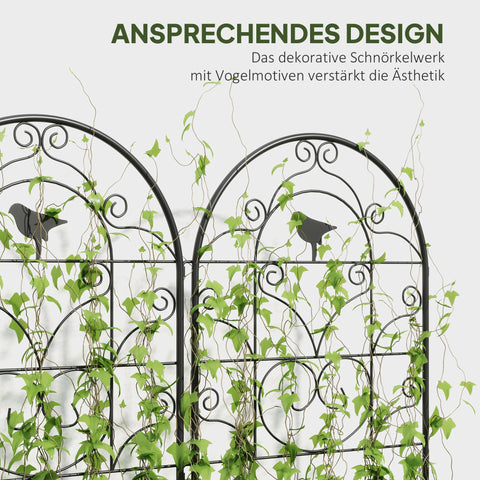 Rootz 2 Piece Set Rankgitter - Trellis - Plant Supports - Rustproof Stability - 50cm x 120cm Black