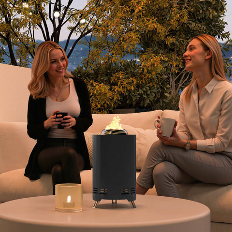 Rootz Fire Bowl - Fireplace - Fire Shells - Smoke-Free Combustion - Stainless Steel - Ø16x25cm