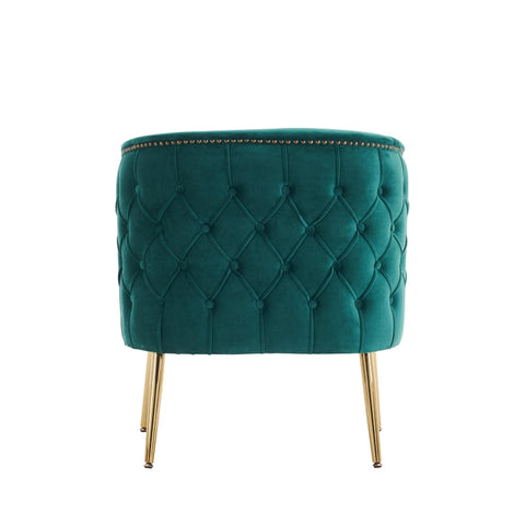 Rootz Stylish Reading Chair - Bucket Chair - Armchair - High-Density Foam Comfort - 65.27L x 64.77W x 73.66H cm - Dark Green Luxury Design