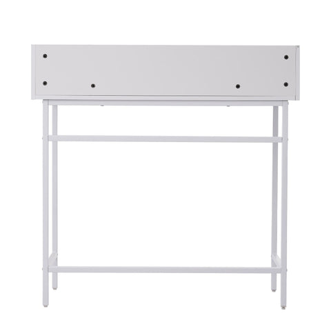 Rootz Dressing Table with Mirror - Vanity Table - Makeup Desk - Large Storage - 95cm x 40cm x 93-138cm