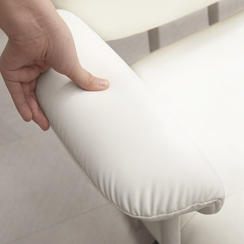 Rootz Height-Adjustable Desk Chair - Swivel Chair - Office Chair - Ergonomic Comfort - 65cm x 64cm x 88-98cm, White, Faux Leather