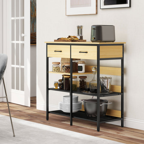 Rootz Sideboard Chest of Drawers - Kitchen Cabinet - Storage Organizer - Industrial Style, Large Capacity, 90 x 40 x 91 cm, Brown & Black