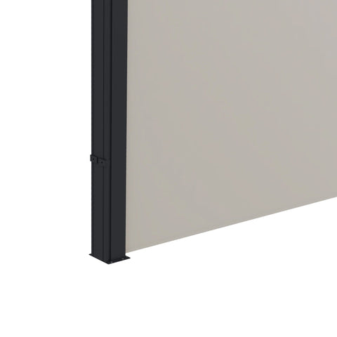 Rootz Zijluifel - Zijblind - Uitschuifbaar - Expansieschroeven - Privacyscherm - Aluminium - Polyester - Lichtgrijs - 300L x 140H cm