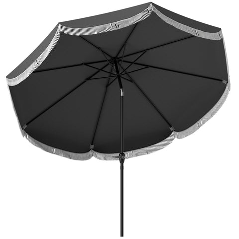 Rootz Ø269cm Parasol - Garden Sunshade - Balcony Screen - UPF 30+ UV Protection - Ø2.69m x 2.38m - Grey