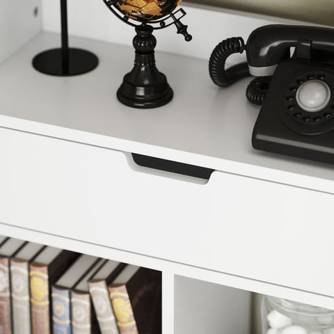 Rootz Multi-Purpose Bookcase - Shelf with Compartments - Storage Unit - Anti-Tilt Safety - 60 x 26 x 158 cm, White