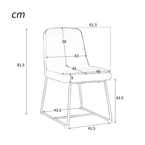 Rootz Black Velvet Dining Chairs - Modern Dining Seats - Elegant Upholstered Chairs - Comfy High-Density Foam - 46L x 45W x 81.5H cm