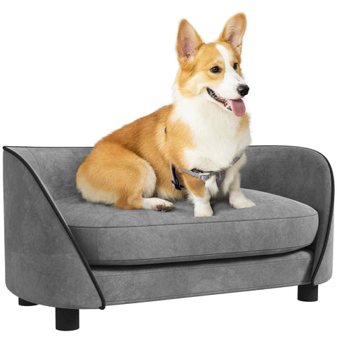 Rootz Pet Sofa Dogenofa - Dog Sofa - Cat Couch - Removable Cover - Dutch Velvet Comfort - 67cm x 43cm x 31cm