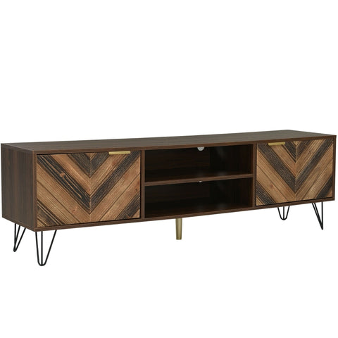 Rootz Elegant TV Cabinet - Media Console - Entertainment Stand - Sturdy Iron Feet - 157L x 38W x 48H cm