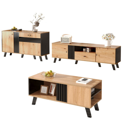 Rootz Coffee Table - Center Table - Living Room Table - Ample Storage - 100L x 60W x 53H cm