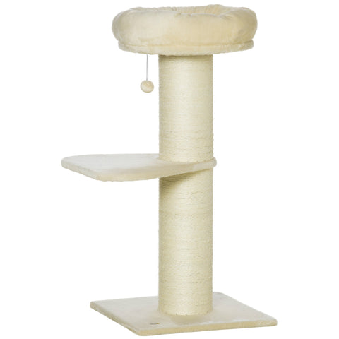 Rootz Cat Tree Scratching Post - Activity Center - Pet Furniture - Sisal & Plush - 48.5x48.5x105cm