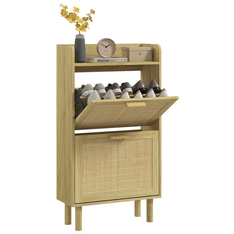 Rootz Shoe Cabinet - Shoe Storage - Footwear Organizer - Bohemian Design - Adjustable Shelves - 80L x 24.5W x 110H cm