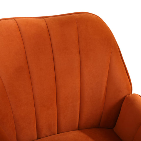 Rootz Cutty Velvet Chair - Leisure Seat - Ergonomic Chair - Ultimate Comfort & Style - 64cm x 72.8cm x 77.9cm Orange