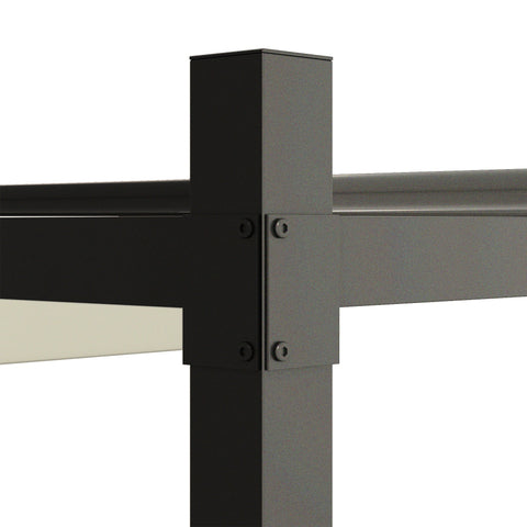 Rootz Pergola Gazebo - Garden Canopy - Outdoor Pavilion - UPF30+ Protection - 298cm x 298cm x 230cm - White- Black