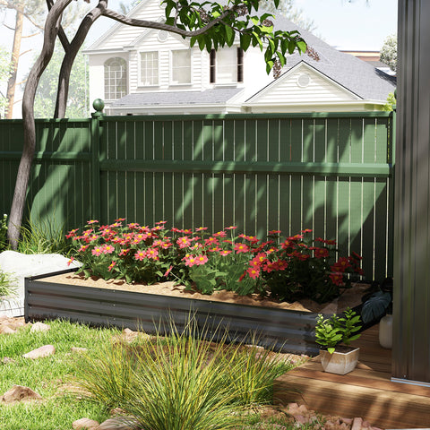 Rootz Garden Raised Bed - Planter Box - Elevated Garden Bed - Rust-Resistant & Durable - 240 x 120 x 30 cm