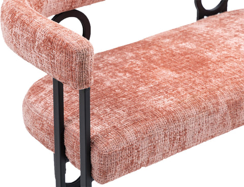 Rootz Double Sofa Modern Design - Chenille Seating - Pink Couch - High-Density Foam Comfort - 118L x 53W x 71H cm