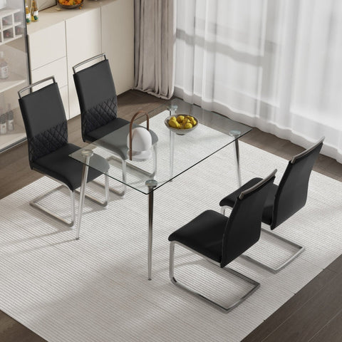 Rootz Modern Dining Chairs - Elegant Seating - Faux Leather Chairs - Ergonomic Comfort - 42cm x 45cm x 95cm