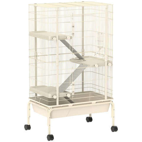Rootz Small Animal Cage - Pet Enclosure - 4 Level Habitat - Ample Climbing Space - 88 x 48 x 150.5 cm - Brown