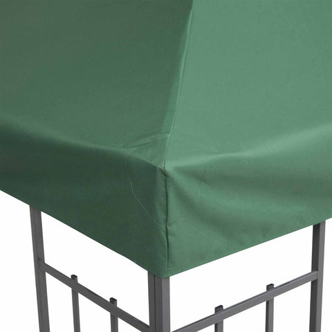 Rootz Replacement Roof for Metal Gazebo - Garden Pavilion Roof - Party Tent Canopy - UV Protection - Weather-Resistant - 3x3m - Dark Green Polyester