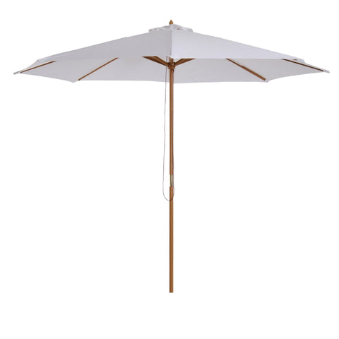 Rootz 300 cm Wooden Parasol - Garden Umbrella - Balcony Umbrella - Durable & UV-Resistant - Adjustable Tilt - Easy Operation - Ø300 x H250 cm