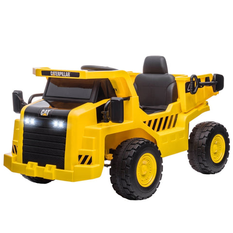Rootz Electric Ride-On Excavator - Caterpillar Wheel Loader - Remote Controlled Truck - Real Sound Effects - Headlights - 110cm x 70.5cm x 61.5cm