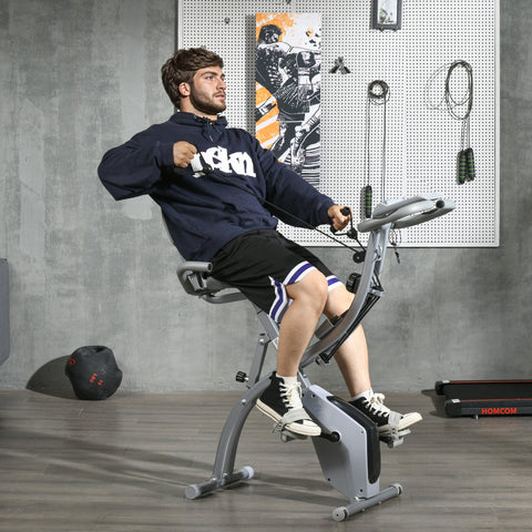 Rootz Foldable Exercise Bike - Stationary Bike - Fitness Cycle - Magnetic Resistance - 105cm x 48cm x 118cm