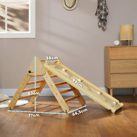 Rootz Climbing Frame Set - Climbing Toy - Triangular Ladder - Smooth Pine Plywood - Foldable Design - 147L x 64.5W x 63H cm